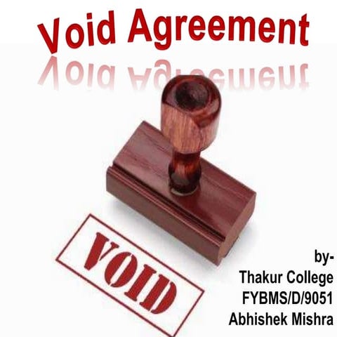 Void agreement / contract ppt