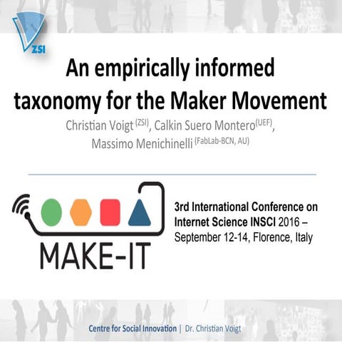 An empirically informed taxonomy for the Maker Movement 