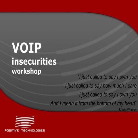 Positive Hack Days. Gritsai. VOIP insecurities workshop