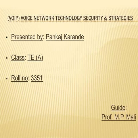 VOIP -  Pankaj Karande