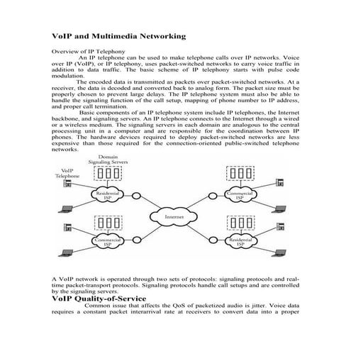 VoIP and multimedia networking