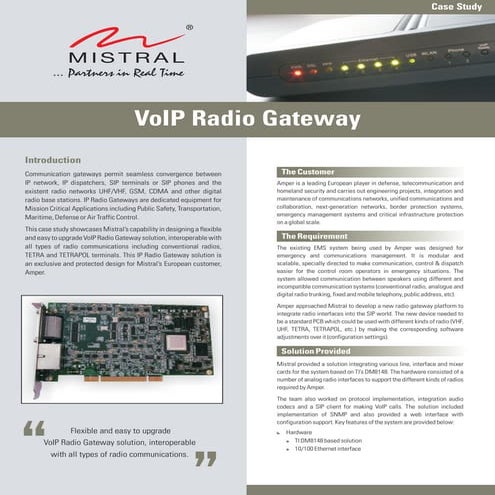 VoIP Radio Gateway : Case Study