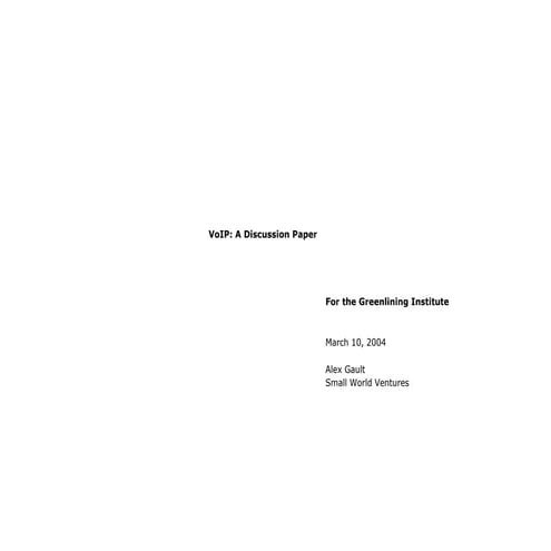 VoIP: Consumer Market Trends