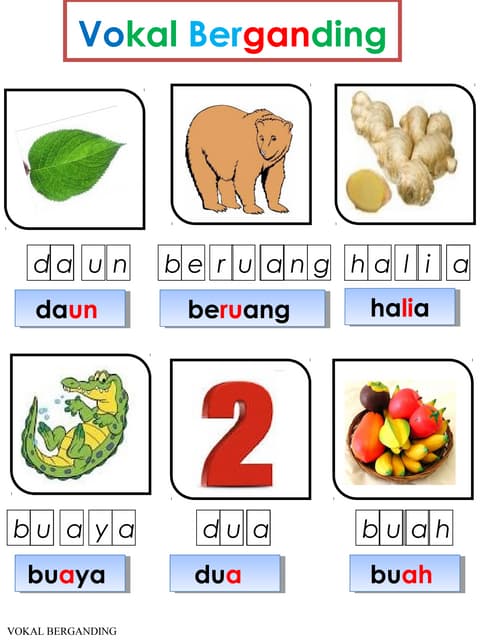 Contoh perkataan digraf, diftong, konsonan dan vokal berganding | DOCX