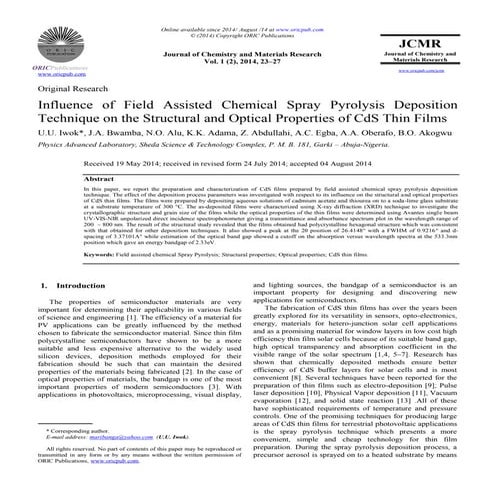 Process flow of spray pyrolysis technique | PDF