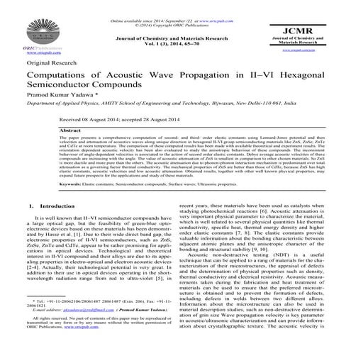 Vol. 1 (3), 2014, 65‒70