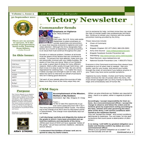 Victory Newsletter - Vol1, Issue 2