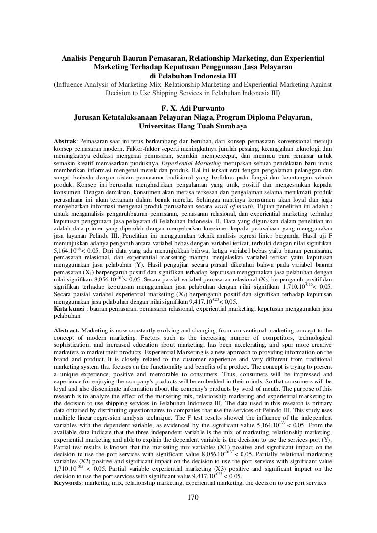 Vol5 No2 Analisis Pengaruh Bauran Pemasaran Adi Purwanto