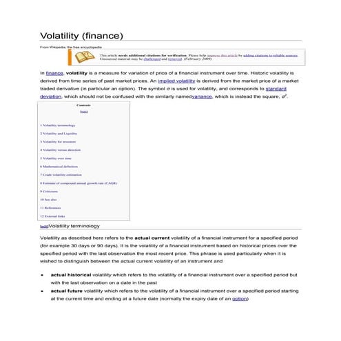 Volatility