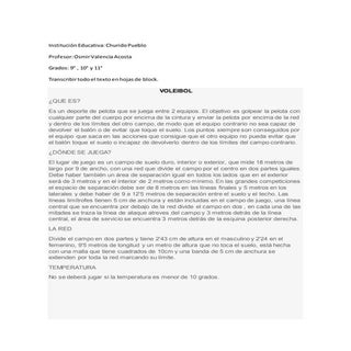 Voleibol cuestionario