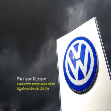 Volkwagen Dieselgate Crisis and Communication Strategies