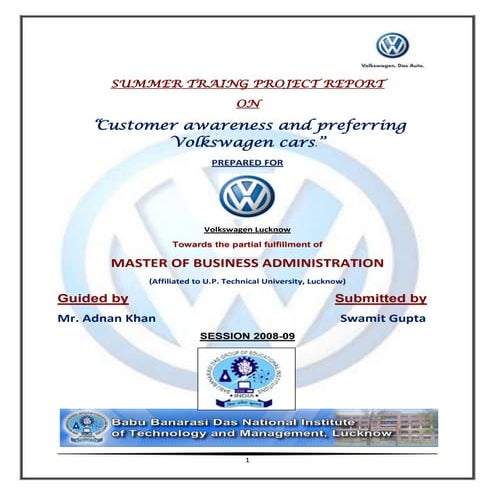 Customer preference for volkswagen cars