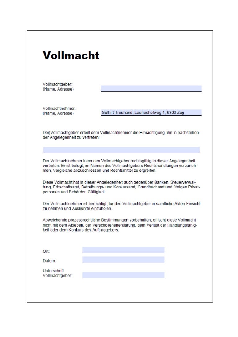 Vollmacht