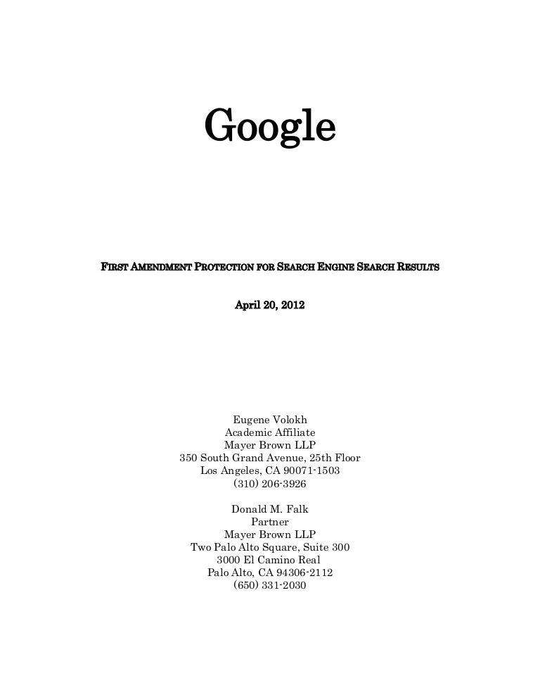 Volokh First Amendment Paper Volokhfirstamendmentpaperphpappthumbnailjpgcb Ghostwriting Services Australia also English Is My Second Language Essay Computer Science Essay Topics