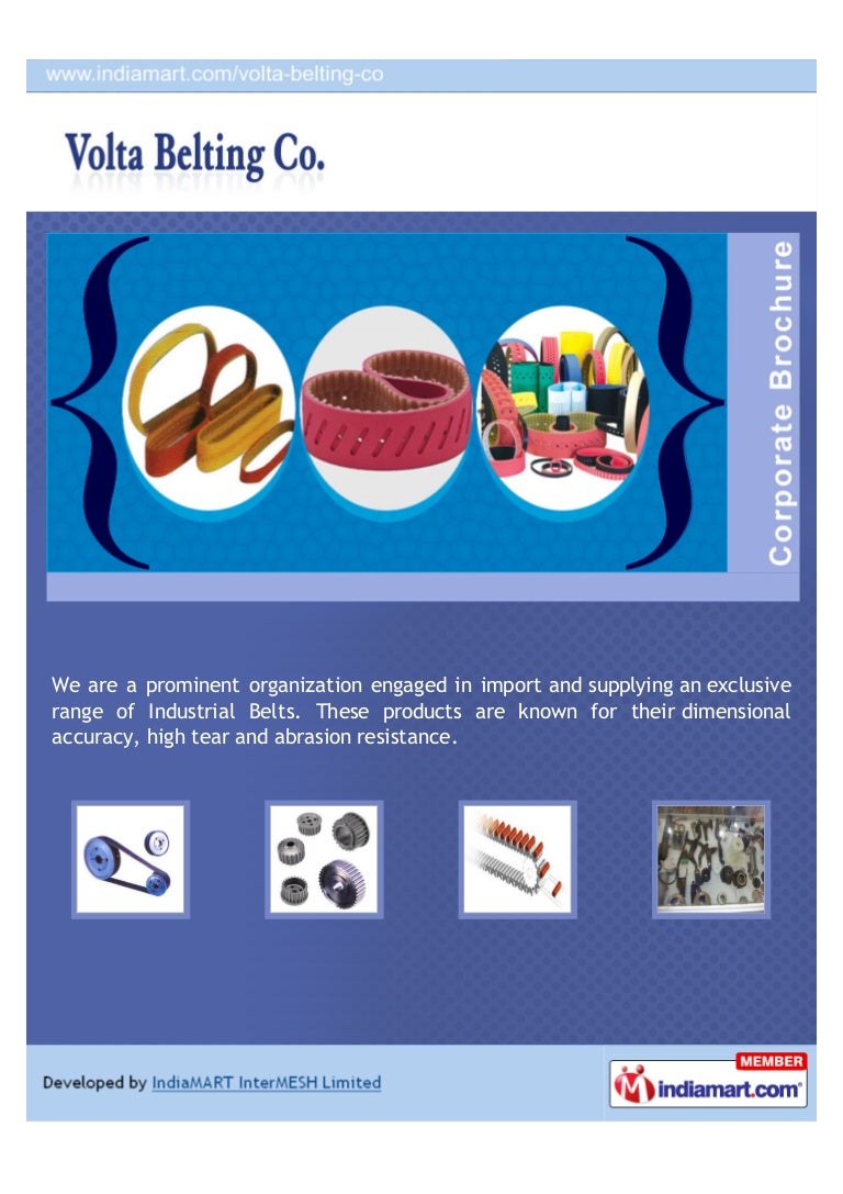 Volta Belting Co., Mumbai, Industrial Belts