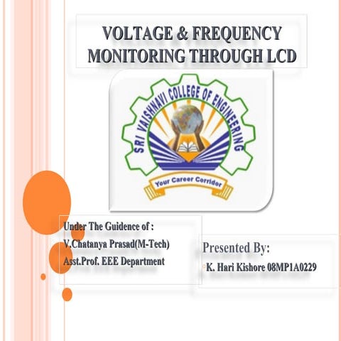 Voltage & frequency monitoring through lcd | PPT