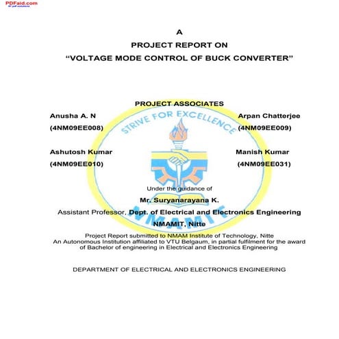 Voltage Mode Control of Buck Converter