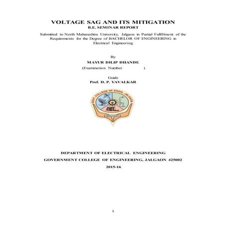 Voltage sag mitigationreport