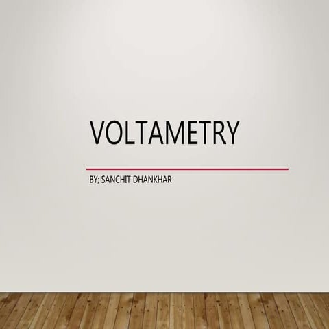 Voltametry- Pharmaceutical Analysis