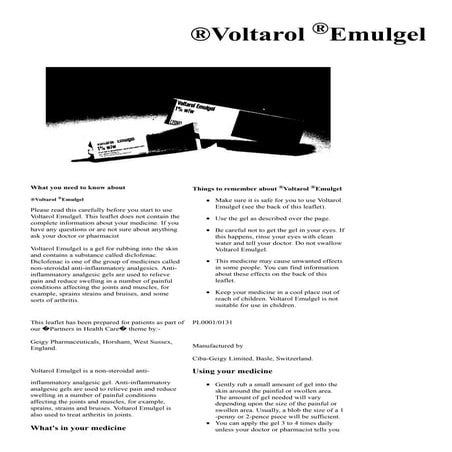 Voltarol emulgel | PDF