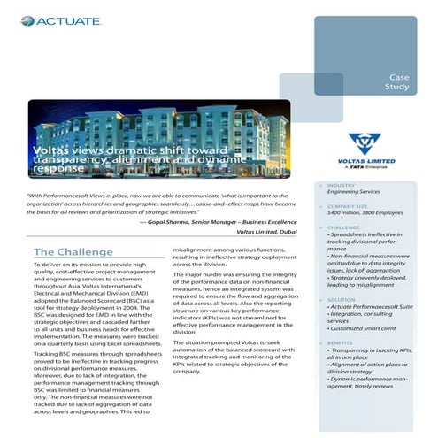 Case Study: Voltas views dramatic shift toward transparency, alignment and dy...