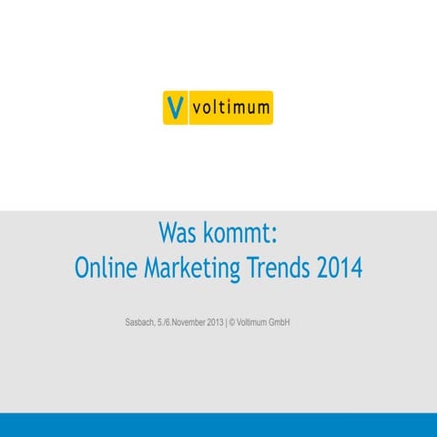 Electrical Industry update: 2014 Online marketing-trends-DACH