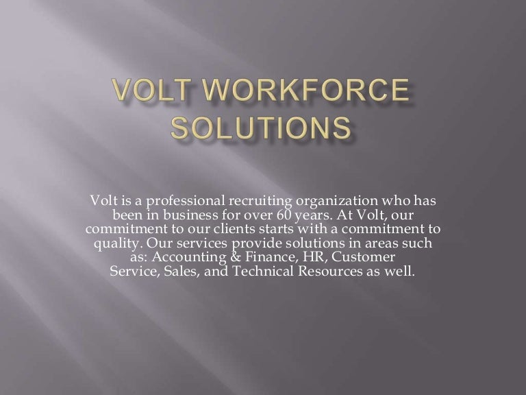 What Is Volt Workforce? : About Us · Volt – XOUM