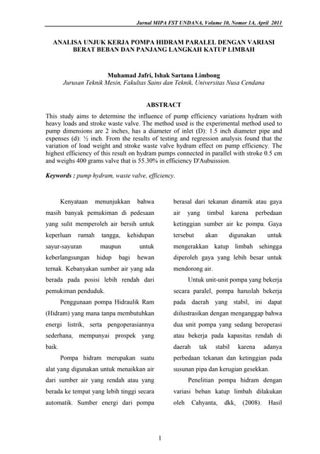 Volume 10 nomor 1 a april 2011