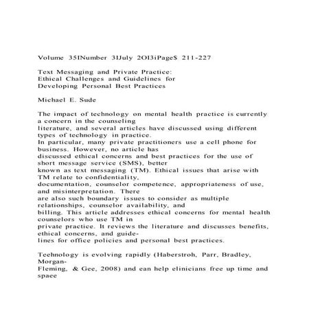 Volume 35 i number 3ijuly 2oi3ipage$ 211-227text messaging a