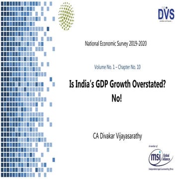 National Economic Survey - Volume I - Chapter 10 - Is India’s GDP Growth Over...