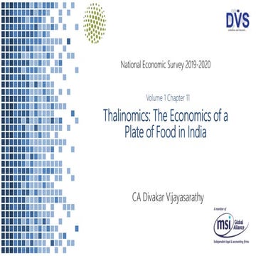  National Economic Survey - Volume I - Chapter 11 - Thalinomics: The Economic...