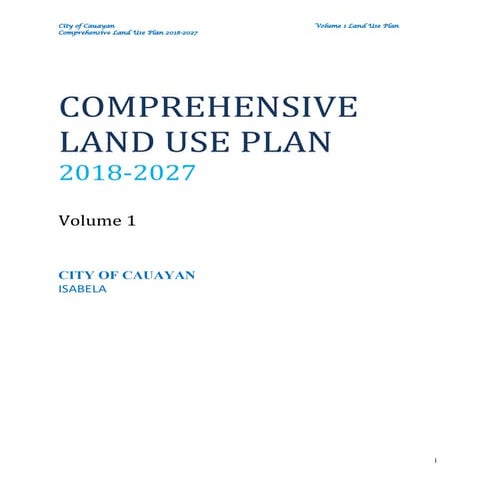 Volume I_ Land Use Plan of tagaytay city, | PDF