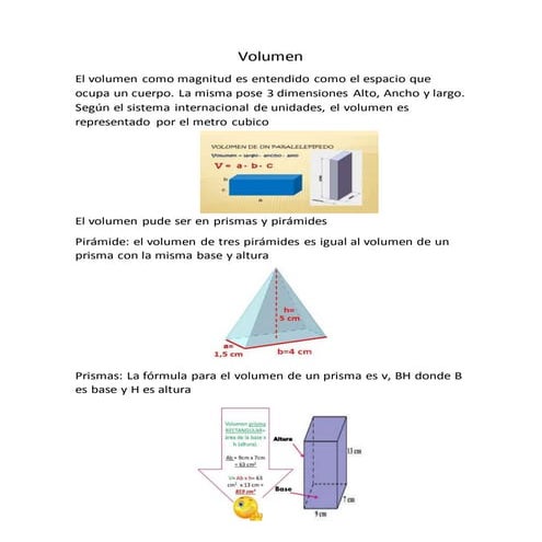 Volumen(prismas y pirámides) | PPTX