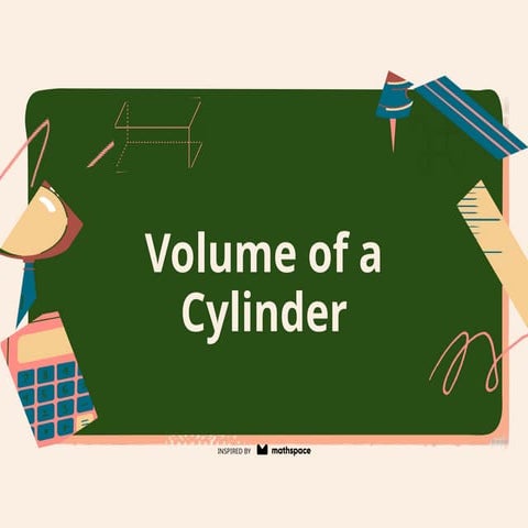 Volume of a cylinder Education Presentation in Green Cream Blue Nostalgic Han...