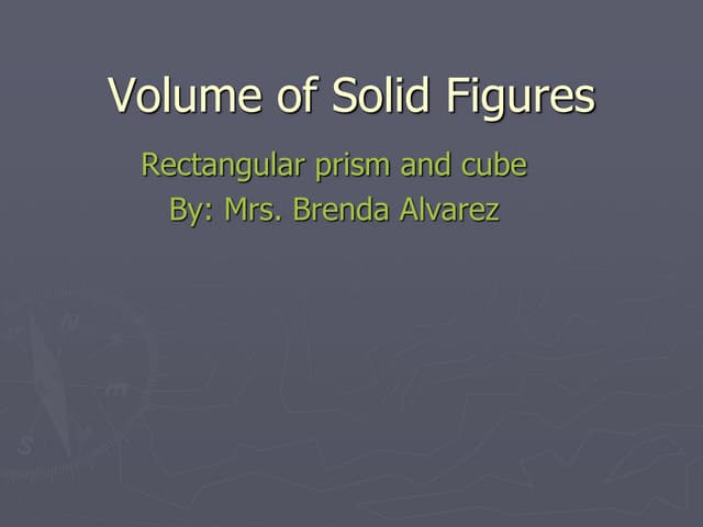 Volume of solid rectangular prism