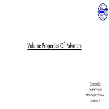 Volumetric properties of polymers