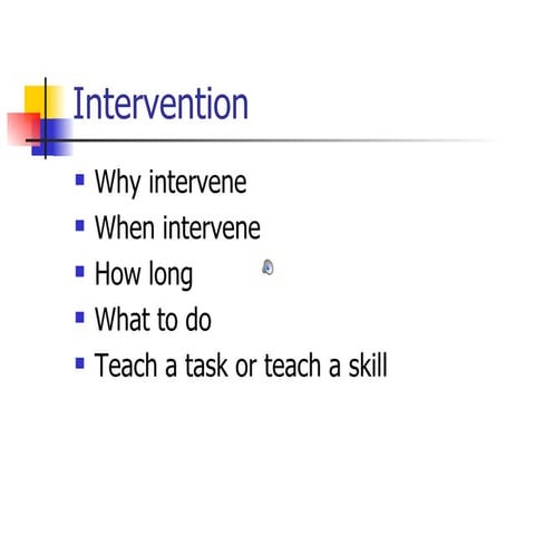 Intervention and DCD- considerations for practice