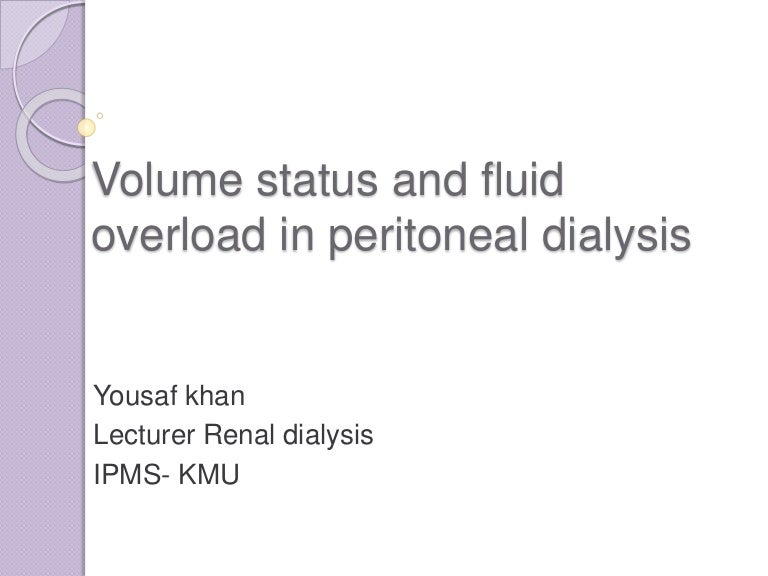 Volume status and fluid overload in peritoneal dialysis