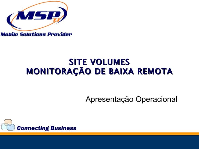 Volumes web - treinamento operacional