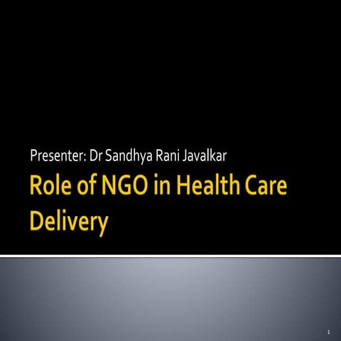 Voluntary agencies in health care delivery