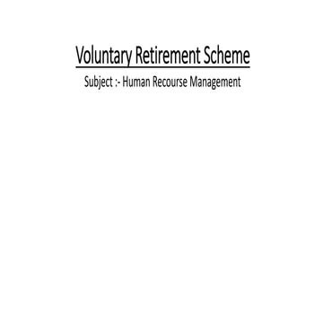 Voluntary retirement scheme