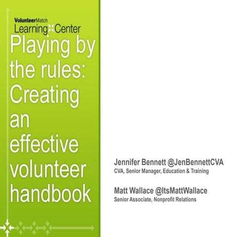 Playing by the Rules: Creating an Effective Volunteer Handbook