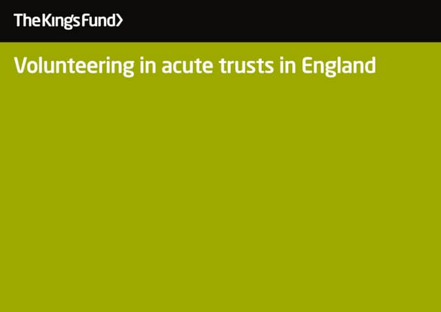 Volunteering in acute trusts in England infographics