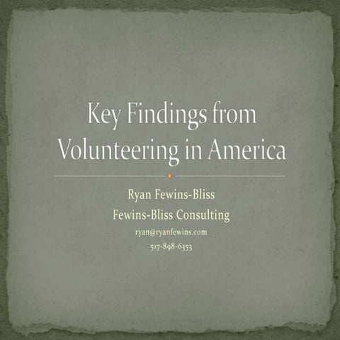 Volunteering in America 2011