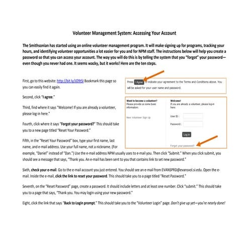 Volunteer management system instructions