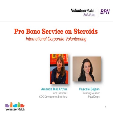 VolunteerMatch Solutions BPN Webinar: Pro Bono Service on Steroids – Internat...