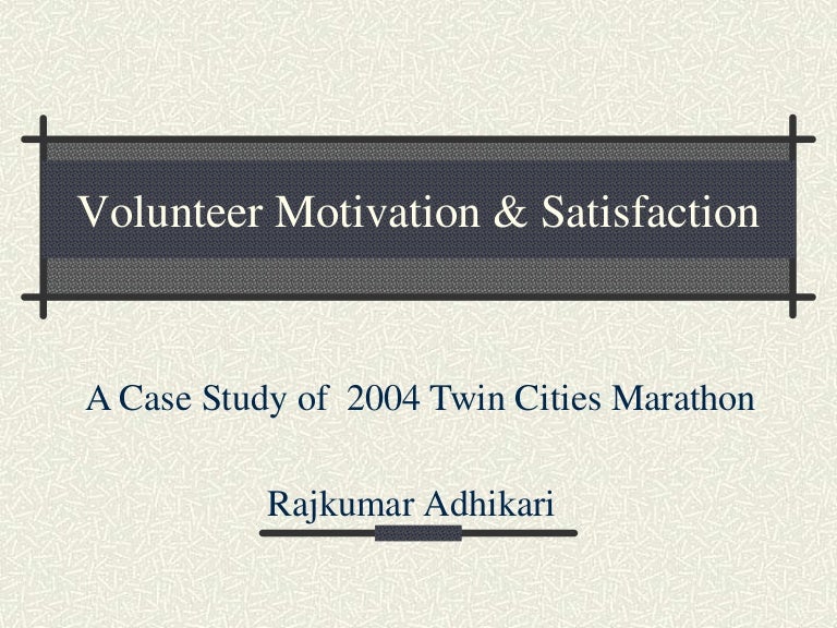 Volunteer motivation satisfaction