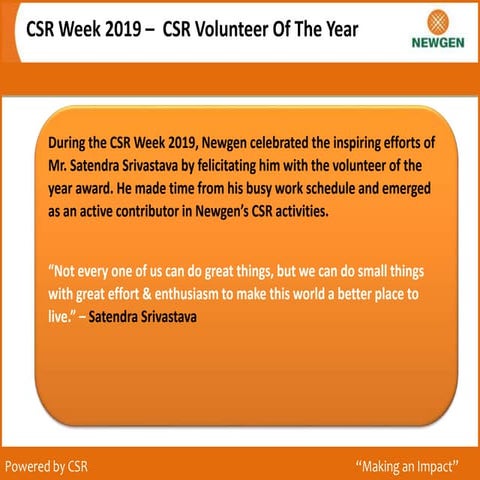 CSR Week: Volunteer of the Year