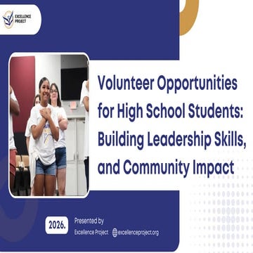 Volunteer Opportunities for High School Students: Building Leadership ...