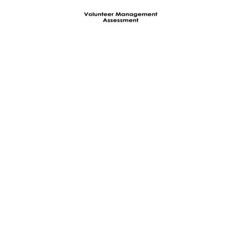 Volunteer program assessment 2010